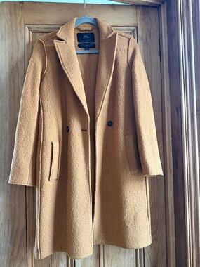 J. Crew mustard Italian Boiled Wool Coat